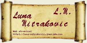 Luna Mitraković vizit kartica